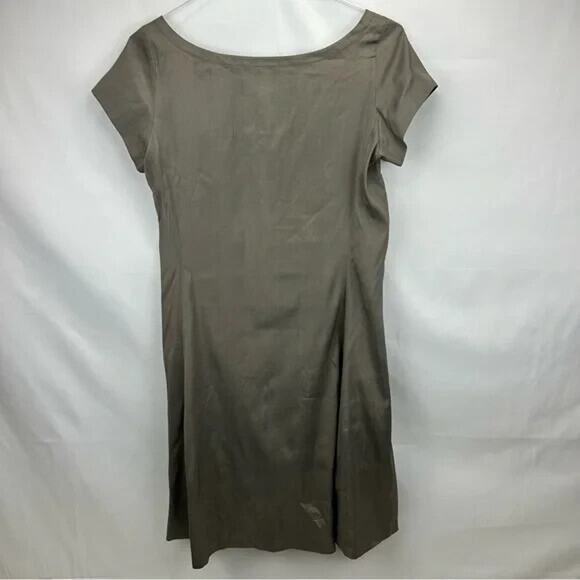 Eileen Fisher Silk grey button down dress with pockets - Picture 2 of 5